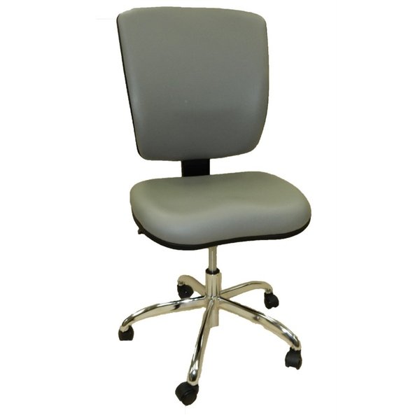 Lds Industries Dental Lab Chair w/ Vinyl Back Light Grey Seat 1010537